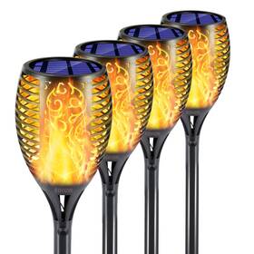 Eoyizw 804081340907 Solar Lights Outdoor 4 Pack 99 Leds Torch Light With Flickering Flame-