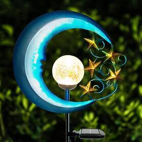 Eprosmin 291557719770 Stars Moon Solar Lights Outdoor - Powered Garden Decorative Crac
