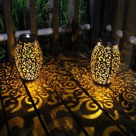 Esgarden 784115325547 Solar Lantern Hanging Lights Waterproof Decorative Lamp Tabletop 2 Pack