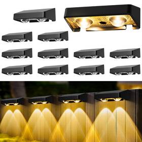B0fp57g37r Esunyd Solar Fence Lights Outdoor 12 Pack 50 Lm 11 Modes And 9 Colors Light
