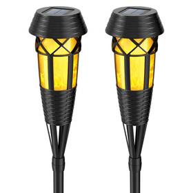 Evelynsun 791126943417 2-pack Solar Torch Lights Flickering Flames Waterproof Garden Landscape Light