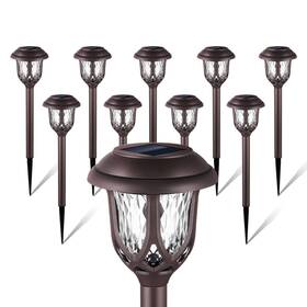 Excmark 718879277903 10 Pack Solar Lights Outdoor Decorative Garden Yard Brown Warm White Light