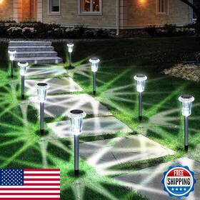 B09w1wl9t8 Eyrosa 10-pack Solar Outdoor Lights Waterproof Stainless Steel For Pathway Garden Ya