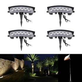 El-s41-blk Ezlumify Low Voltage Flood Lights 9w Bright Led Uplighting Outdoor Wired Spot