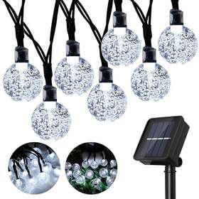 Zk7m50l Eztronics Corp Solar Powered 50 Led String White Light Waterproof Patio Yard Decor
