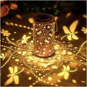 Hw-dl-036 Eztzen Christmas Gifts For Women Dragonfly Solar Lanterns Outdoor Waterproof Hanging