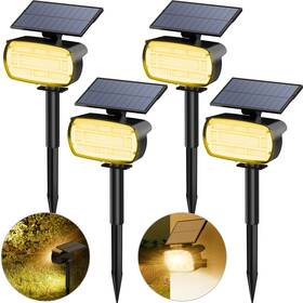 Cpd-36 Fabrito Large Solar Spot Lights Outdoor 4 Pack 1000 Lumens High Brightness