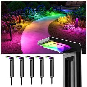 Ca-fa0802-rgb Falove 6 Pack Color Changing Solar Pathway Lights Outdoor Waterproof 20 Led Solars P