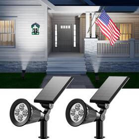 Fa0502c-1cw Falove 2 Pack Solar Spotlights Outdoor Waterproof For Flag Tree Statue Number Sig