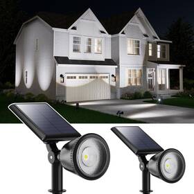 Fa0519-2cw Falove 2 Pack Solar Powered Spot Lights Outdoor Waterproof Super Bright Led Yard Spo