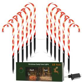 Famkcy 738628369239 Christmas Decorations 12 Pack 22 Inch Candy Cane Lights With 8 Modes Ou