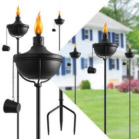 Fan-torches 783970088895 24 Oz Home Garden Torch Set Of 6 Outdoor Metal D Cor 55-inch Up