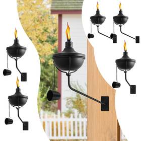 W-bd-06 Fan-torches Wall Mounted Citronella Set Of 6 24 Oz Garden Fo