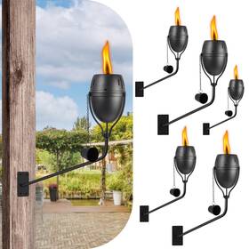 Zd-bd-06 Fan-torches Wall Mounted Citronella Set Of 6 14 Oz Garden Fo