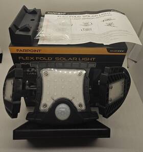 Farpoint 845181000049 Flex Fold Solar Light 1000 Lumens Motion And Sensor Activated