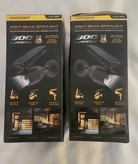 Wmsl80006b Farpoint Night Beam Spotlight Solar Powered Motion And Light Sensor Activated New