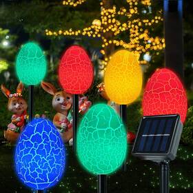 Fathisooc 717777048936 2 Set Of 12 Solar Giant Easter Egg Lights 5.12 In Diameter Enormous Eggs For