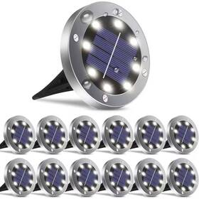 Fawey Tred Inc 313034980997 12 Pack Solar Lights Outdoor Waterproof Garden Ground Light Landscape Lighting