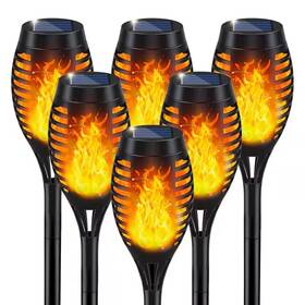 Fawey Tred Inc 445026543552 Waterproof Solar Light With Flickering Flame For Garden Decor Orange