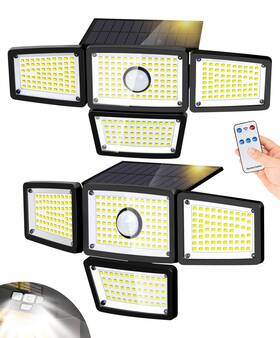 Fa-01 Faxbox 4 Heads Sensor Lamp Solar Motion Outdoor Lights 2pack Black