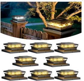 Slz-094-b8 Feacort Solar Post Cap Lights Fence 8 Pack Waterproof Outdo