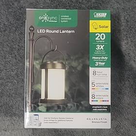 Finish-20 Feit Electric 017801700329 Onesync Round Solar Lantern - Bronze Lumens-heavy Duty