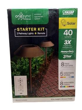 Feit Electric 017801725216 Onesync Landscape Bronze Solar Led Outdoor Pathway Light 2pk Ob