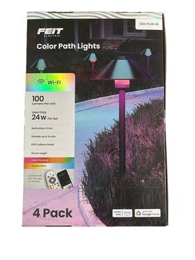 Feit Electric 017801730302 Color Path Lights 4 Pack Color- Multicolored 18 Inch Height