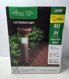 3010297 Feit Electric Onesync Wireless Led Solar Bollard Yard Pathway Light Bronze