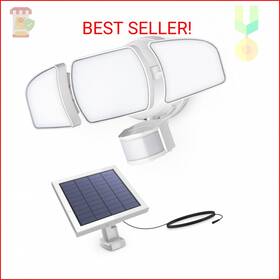 Feit Electric S13tfl/3000motsol/wh Outdoor Led Triple Head Solar Security Flood Lights With Motion Se