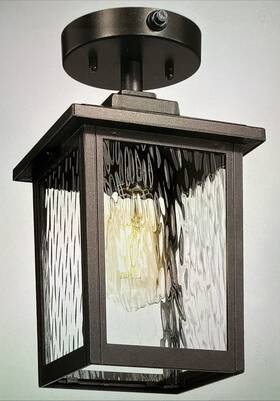 4fyx88f Femila Outdoor 13 Inch Semi Flush Mount Light Dusk To Dawn Orb Water Ripple Glass Porch