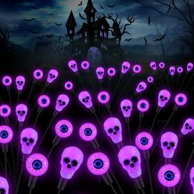 B0d8t4sxd8 Fensan Solar Halloween Eyeball Lights Outdoor Decorations 4-pack 32 Led Purple