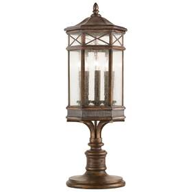 836980st Fine Art Handcrafted Lighting 3 Light Outdoor Pier Mount - Bronze