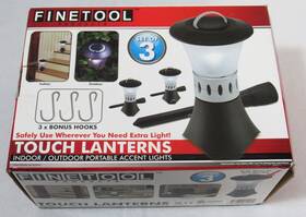 Fine Tool 811676014914 Finetool Prod - Touch Lanterns Indoor/ Outdoor Portable Accent Lights 3 Set
