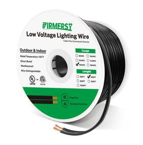 Firmerswer 689719630441 Firmerst 16/2 Low Voltage Landscape Wire Outdoor Lighting Cable Ul Listed 200