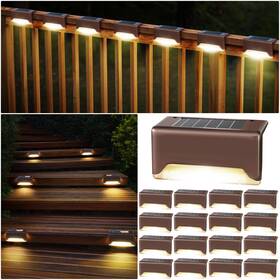 Fjz Solutions Inc 197644962792 Solar Deck Lights Led 16 Pack To Waterproof Powered Decor