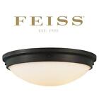 Fm229orb Feiss Boulevard Glass Flush Mount Oil Rubbed Bronze 014817259650