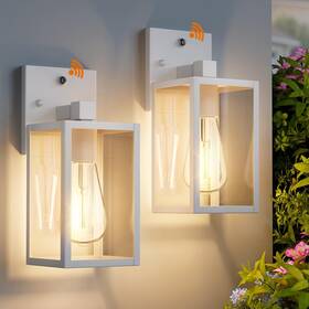Fn-9x-010 Fnyuslet 2 Pack White Dusk To Dawn Front Porch Lighting Fixtures Small-10.24ftft