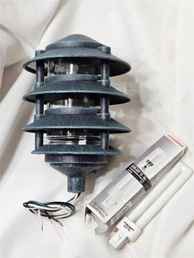Fal-04 Focus Industries 4 Tier Cast Aluminum 6 Inch Pagoda Landscape Light 120v Usa Made