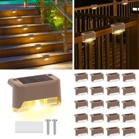 B1828 Fogulo 20 Pack Solar Fence Lights Outdoor Led Waterproof Patio Yard Garden Warm White