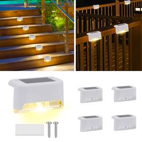 B1829 Fogulo 4 Pack Solar Deck Lights Outdoor Small Waterproof Led Step Lamp Outside Decor