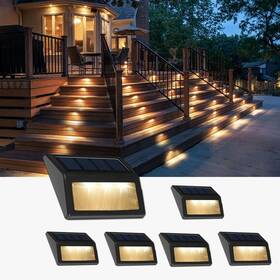Follateas 653998129279 Solar Lights Outdoor Waterproof Powered Deck Step For Patio Gar