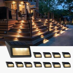 Follateas 653998129286 Solar Lights Outdoor Waterproof Powered Deck Step For