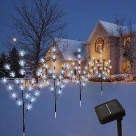 B0cbv618sd Folomie Christmas Snowflake Pathway Lights Solar Outdoor Waterproof 80