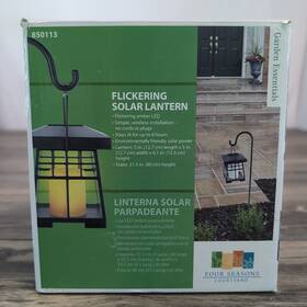 Gl40241 Four Seasons Courtyard Flickering Solar Led Outdoor Lantern Black 850113 Nib