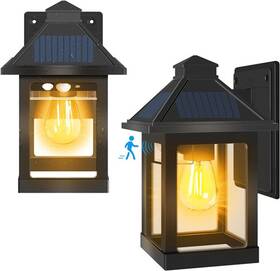 48712 Fvtled 2 Pack Solar Wall Lights Outdoor Motion Sensor Porch Lantern Lamp Waterproof