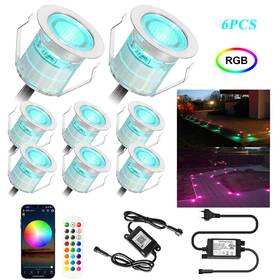 D30-16s Fvtled 6x 1.18 Inch Wifi Rgb Led Kitchen Deck Step Garden Recessed Lights Set Outdoor Ip67