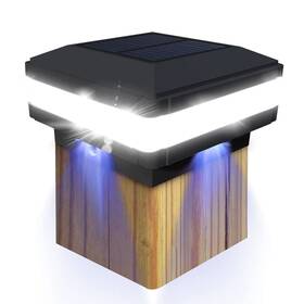 D35-warm Fvtled Solar Post Cap Light Led Powered For 3.5x3.5 4x4 5x5 6x6 Black 1 Pack
