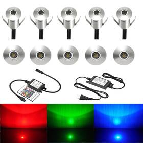 F108a-rgb Fvtled Sc-10 Led Deck Light Kit 10pcs Rgb Low Voltage Waterproof For Patio Garden Stairs