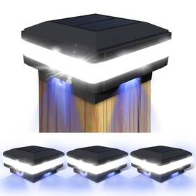 Usws142b-4 Fvtled Solar Post Cap Lights Led 6000k Fits 4x4 5x5 6x6 Posts 4 Pack